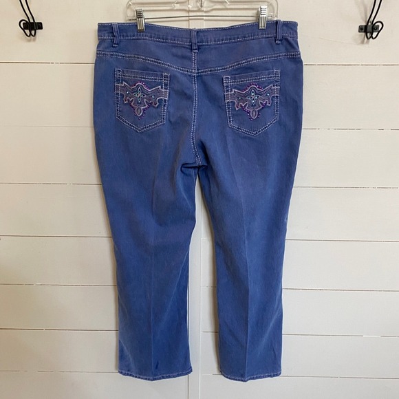 DG2 Embellished Jeans Petite 14P Purple Blue Eclectic -‎ Glam - Picture 3 of 11